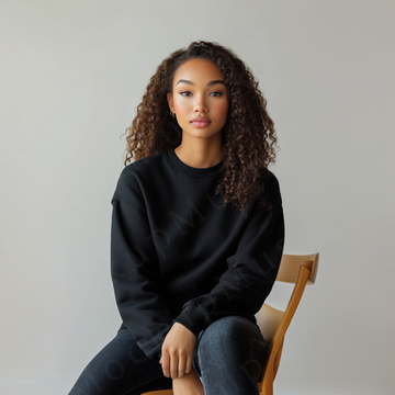 Women’s black crewneck sweatshirt mockup – digital download