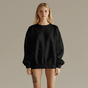 Women’s black crewneck sweatshirt mockup – digital download