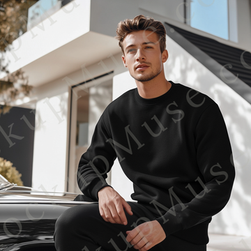 Sweatshirt Mockup, Black - Men’s, Car Lifestyle