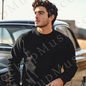 Sweatshirt Mockup, Black - Men’s, Car Lifestyle