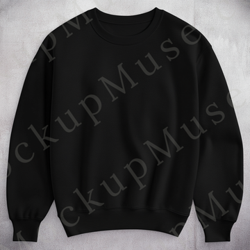 Sweatshirt Mockup – Gildan 18000 Black Unisex, Studio Display digital mockup, no model, high resolution