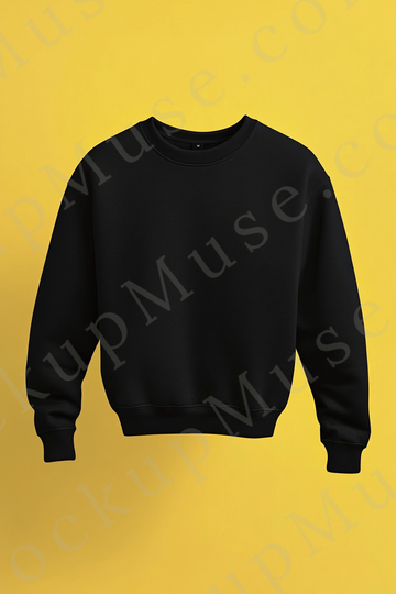 Sweatshirt Mockup – Gildan 18000 Black Unisex, Studio Display digital mockup, no model, high resolution