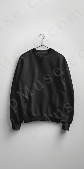 Sweatshirt Mockup – Gildan 18000 Black Unisex, Studio Display digital mockup, no model, high resolution