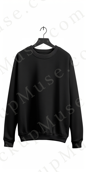 Sweatshirt Mockup – Gildan 18000 Black Unisex, Studio Display digital mockup, no model, high resolution