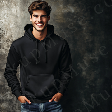 Hoodie Mockup – Black Men’s Front View