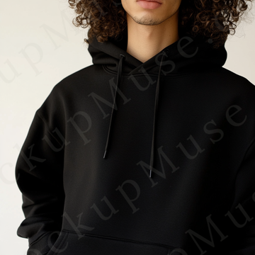 Hoodie Mockup – Black Men’s Front View
