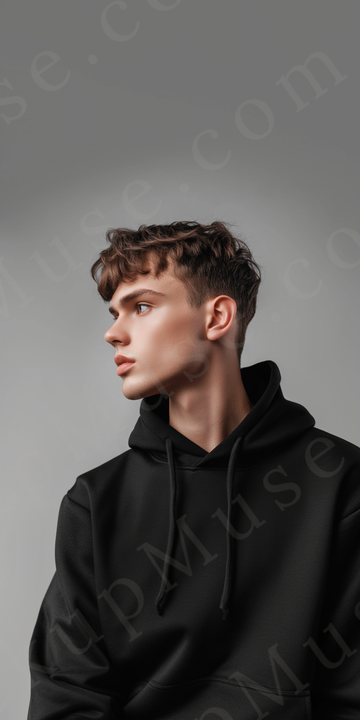 Hoodie Mockup – Black Men’s Front View