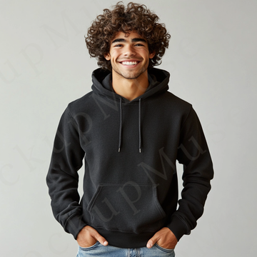 Hoodie Mockup – Black Men’s Front View