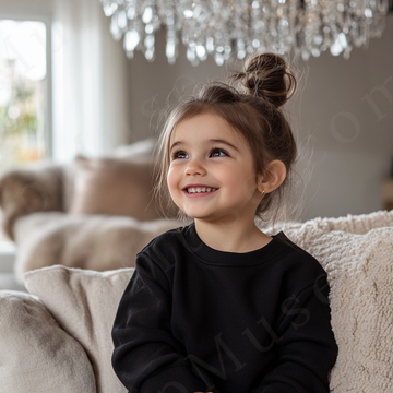 Black Kids Sweatshirt Mockup – Lifestyle Scene