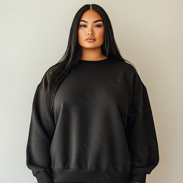 Women’s black crewneck sweatshirt mockup – digital download