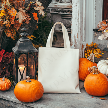Tote Bag Mockup Liberty OAD113 – Pumpkin Fall Scene