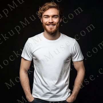 T‑Shirt Mockup – Gildan 5000 Men’s White Crewneck, Short Sleeve — Lifestyle Scene