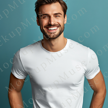 T‑Shirt Mockup – Gildan 5000 Men’s White Crewneck, Short Sleeve — Lifestyle Scene
