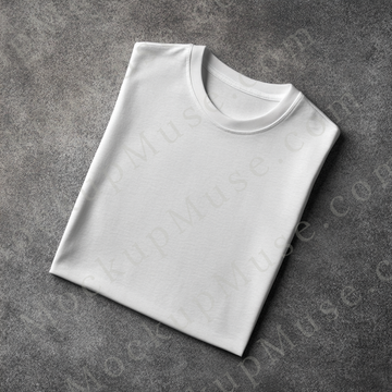 Unisex T‑Shirt Mockup, Gildan 5000 Unisex Crewneck Tee, flat lay studio, white, studio light
