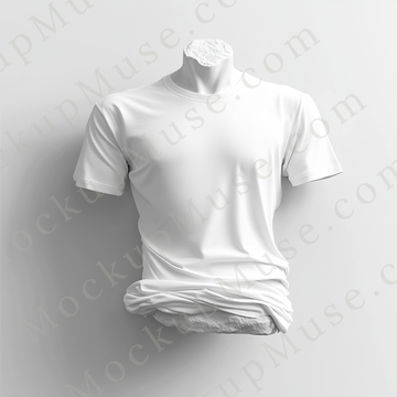 Unisex T‑Shirt Mockup, Gildan 5000 Unisex Crewneck Tee, ghost mannequin front, white, studio light