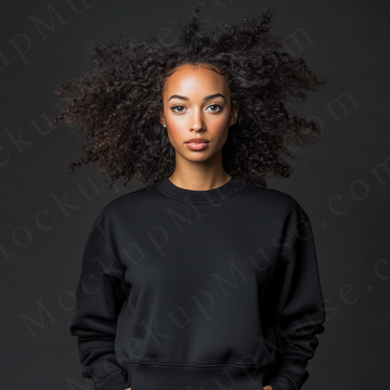 Women’s black crewneck sweatshirt mockup – digital download