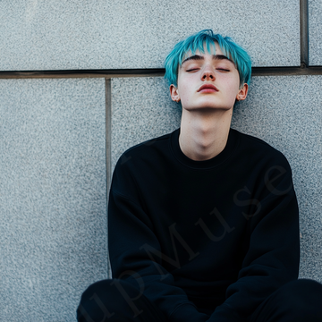 Men’s black crewneck sweatshirt mockup front view - Gildan 18000 style - number 112