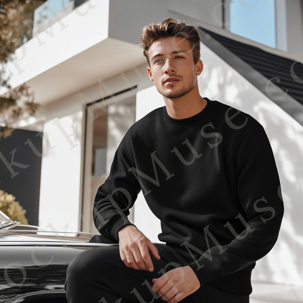 Sweatshirt Mockup, Black - Men’s, Car Lifestyle