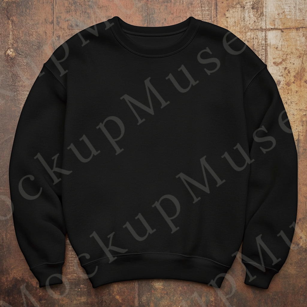 Sweatshirt Mockup – Gildan 18000 Black Unisex, Flat Lay Studio digital mockup, no model, high resolution