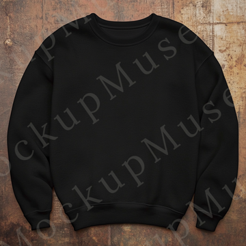 Sweatshirt Mockup – Gildan 18000 Black Unisex, Flat Lay Studio digital mockup, no model, high resolution
