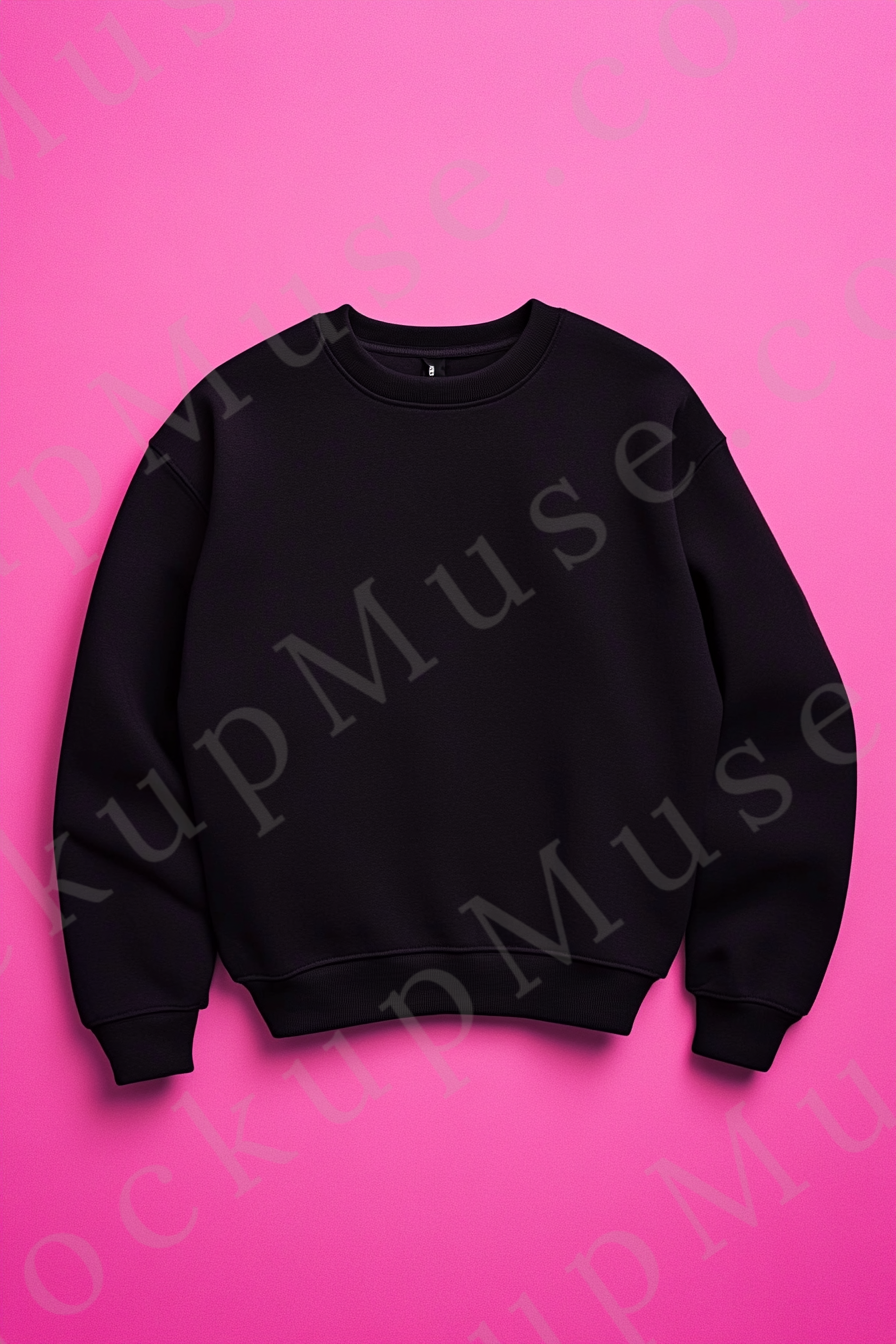 Sweatshirt Mockup – Gildan 18000 Black Unisex, Studio Display digital mockup, no model, high resolution