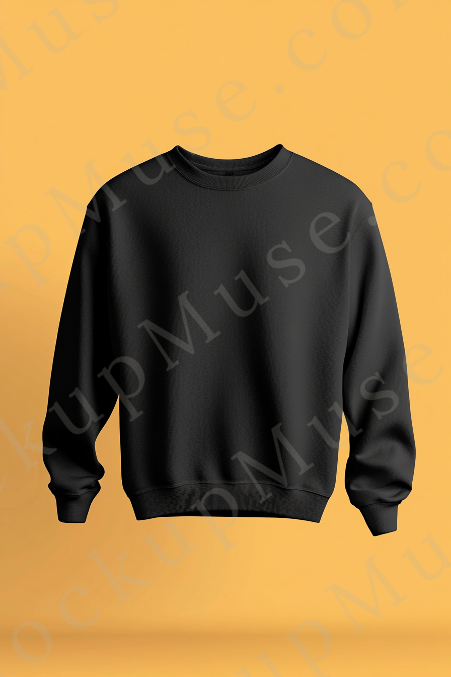 Sweatshirt Mockup – Gildan 18000 Black Unisex, Studio Display digital mockup, no model, high resolution