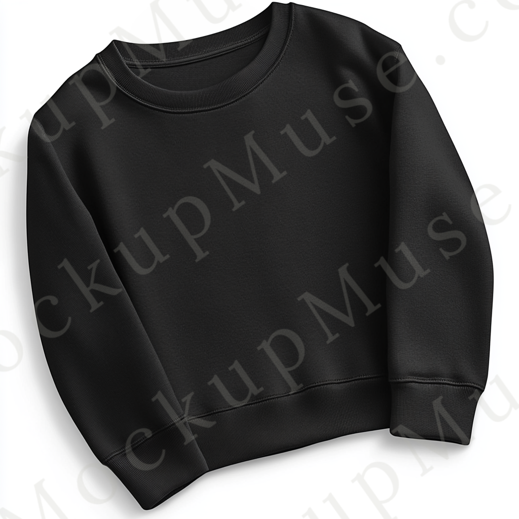 Sweatshirt Mockup – Gildan 18000 Black Unisex, Flat Lay Studio digital mockup, no model, high resolution