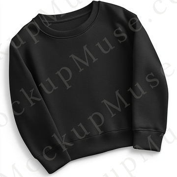 Sweatshirt Mockup – Gildan 18000 Black Unisex, Flat Lay Studio digital mockup, no model, high resolution