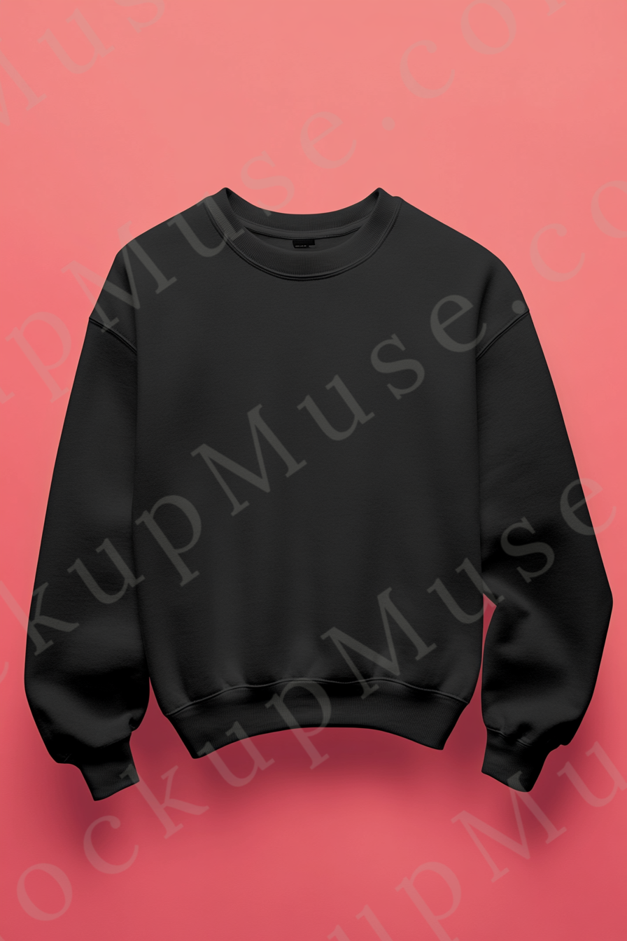 Sweatshirt Mockup – Gildan 18000 Black Unisex, Studio Display digital mockup, no model, high resolution
