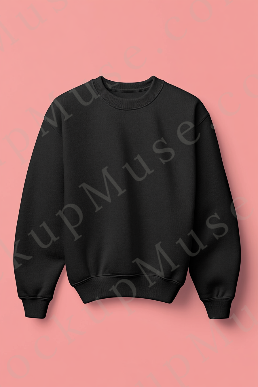 Sweatshirt Mockup – Gildan 18000 Black Unisex, Studio Display digital mockup, no model, high resolution