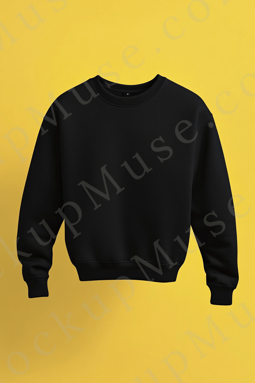 Sweatshirt Mockup – Gildan 18000 Black Unisex, Studio Display digital mockup, no model, high resolution