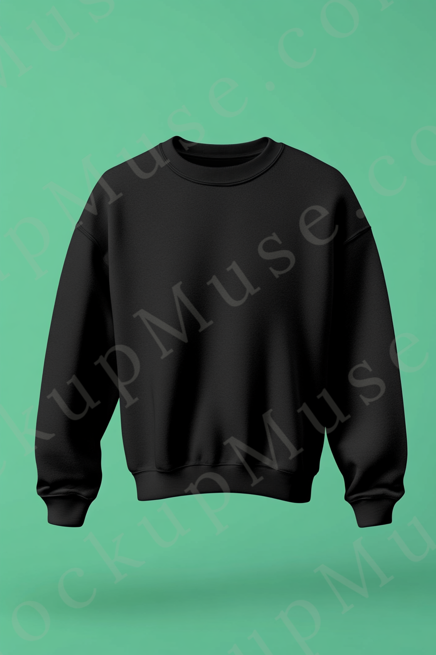 Sweatshirt Mockup – Gildan 18000 Black Unisex, Studio Display digital mockup, no model, high resolution