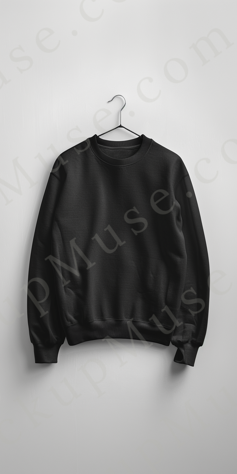 Sweatshirt Mockup – Gildan 18000 Black Unisex, Studio Display digital mockup, no model, high resolution