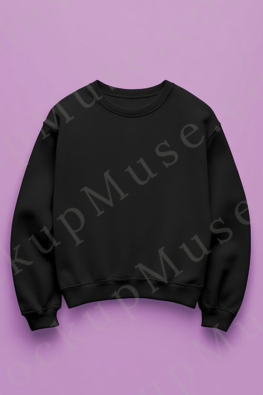 Sweatshirt Mockup – Gildan 18000 Black Unisex, Studio Display digital mockup, no model, high resolution