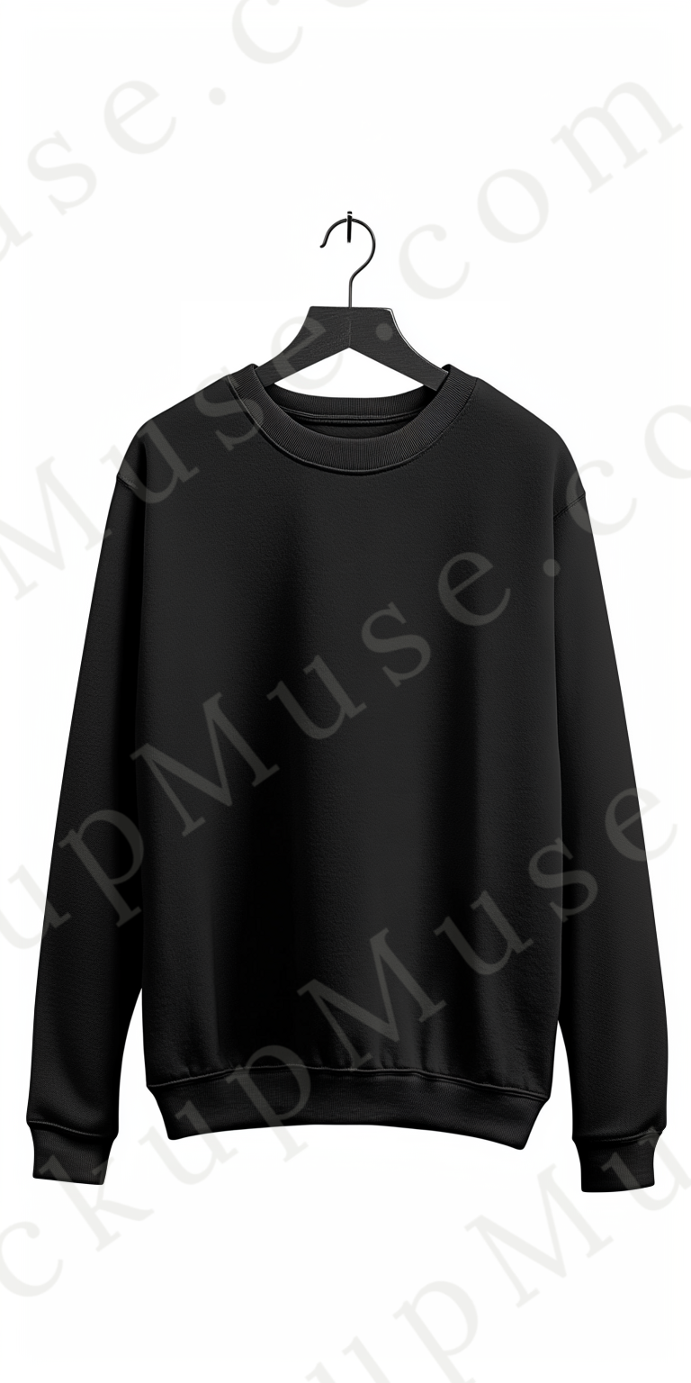 Sweatshirt Mockup – Gildan 18000 Black Unisex, Studio Display digital mockup, no model, high resolution