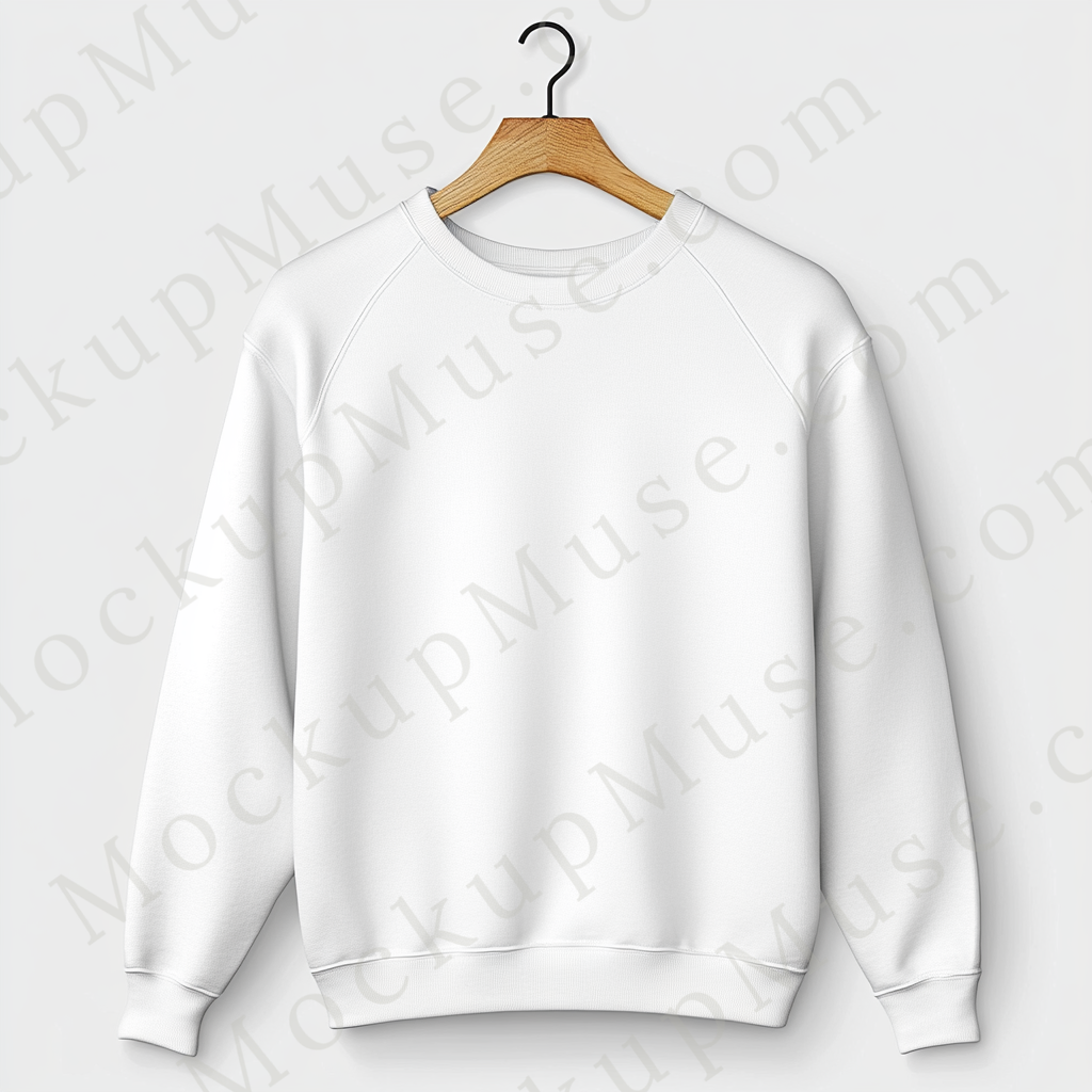 Gildan 18000 Crewneck Sweatshirt mockup on hanger, unisex front view