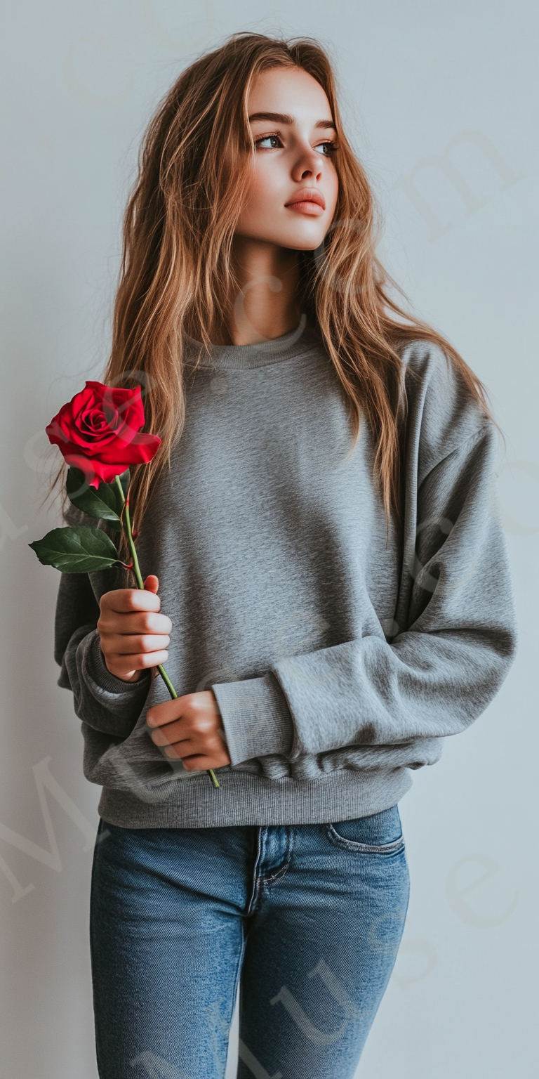 Women's Grey Sweatshirt Mockup – Studio Scene