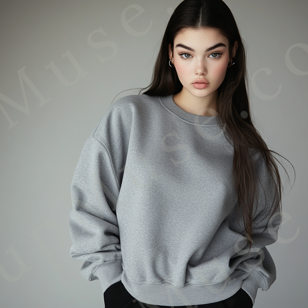 Women's Grey Sweatshirt Mockup – Studio Scene