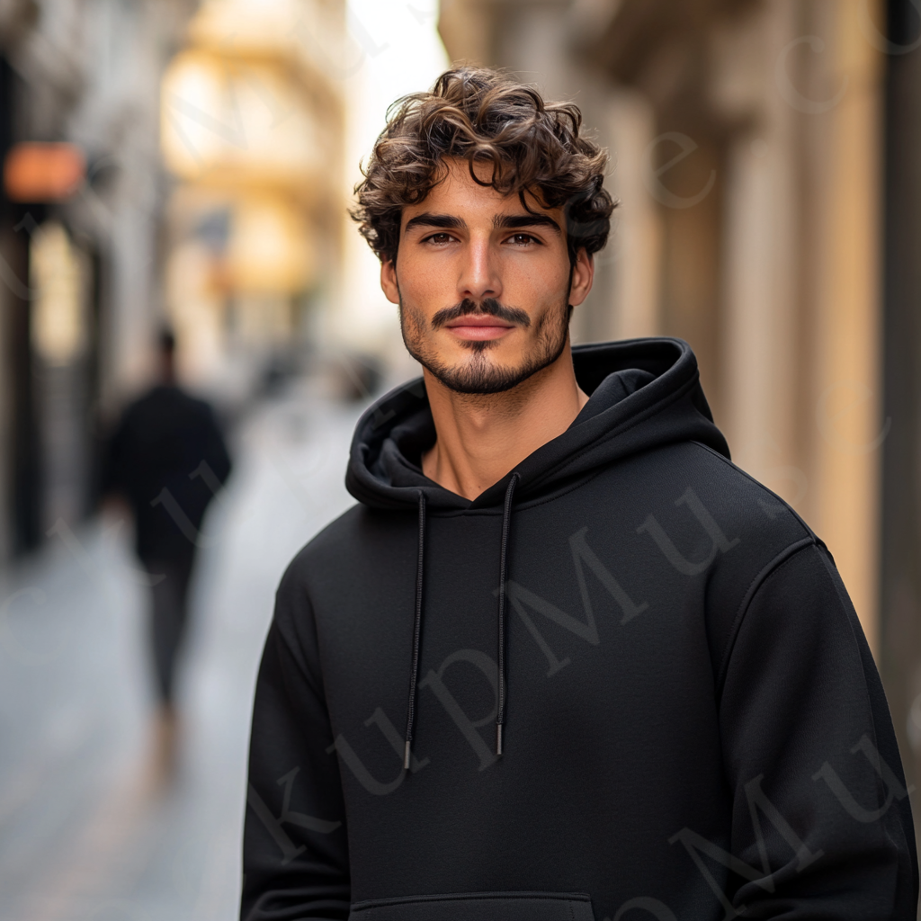 Hoodie Mockup – Black Men’s Front View