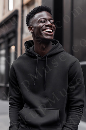 Hoodie Mockup – Black Men’s Front View