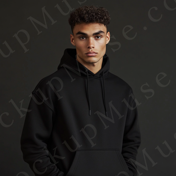 Hoodie Mockup – Black Men’s Front View