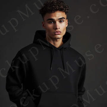 Hoodie Mockup – Black Men’s Front View