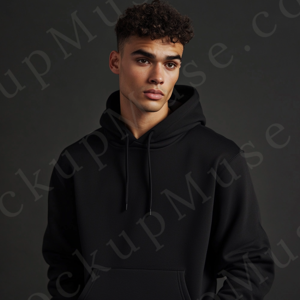 Hoodie Mockup – Black Men’s Front View