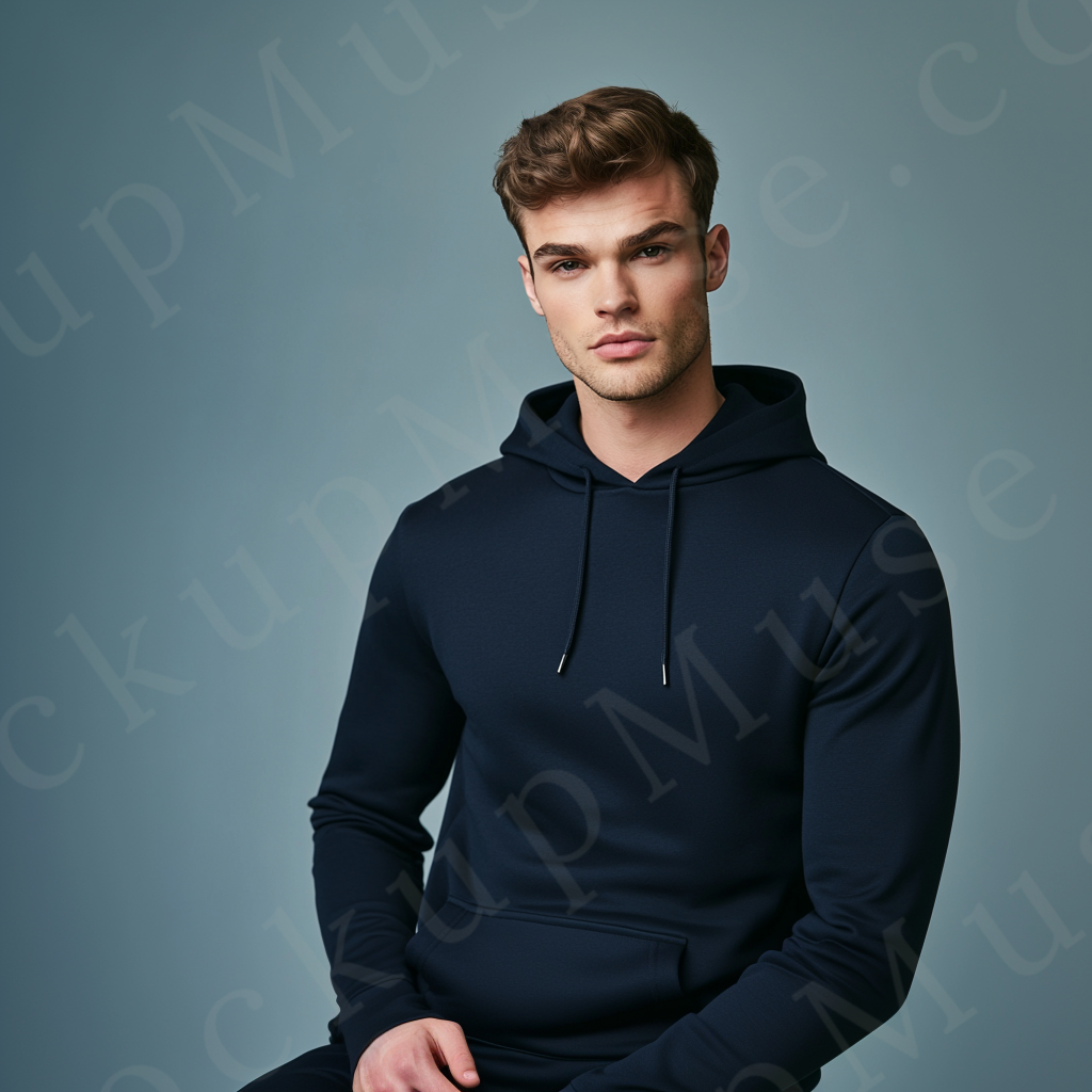 Hoodie Mockup – Black Men’s Front View
