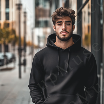 Hoodie Mockup – Black Men’s Front View