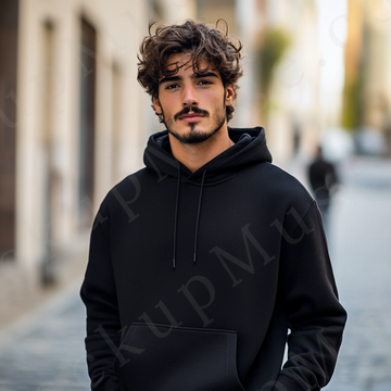 Hoodie Mockup – Black Men’s Front View