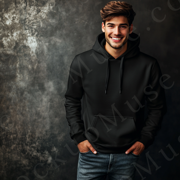 Hoodie Mockup – Black Men’s Front View