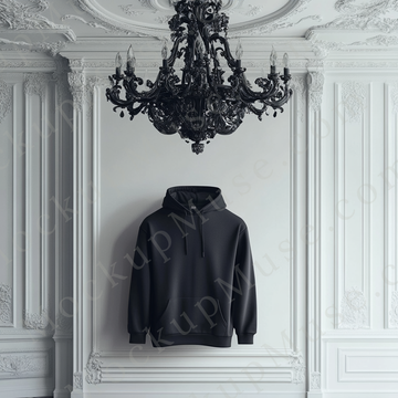 Hoodie Mockup – Gildan 18500 Black Unisex, Shop Listing Ready, Front View