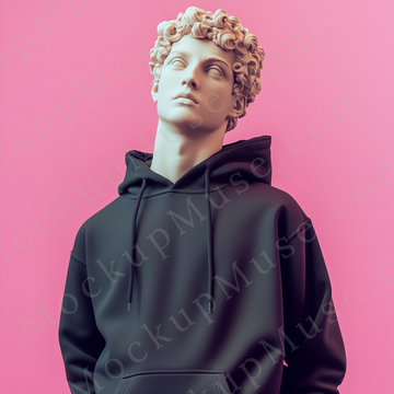 Hoodie Mockup for Men – Gildan 18500 Black, Clean Background, Front View
