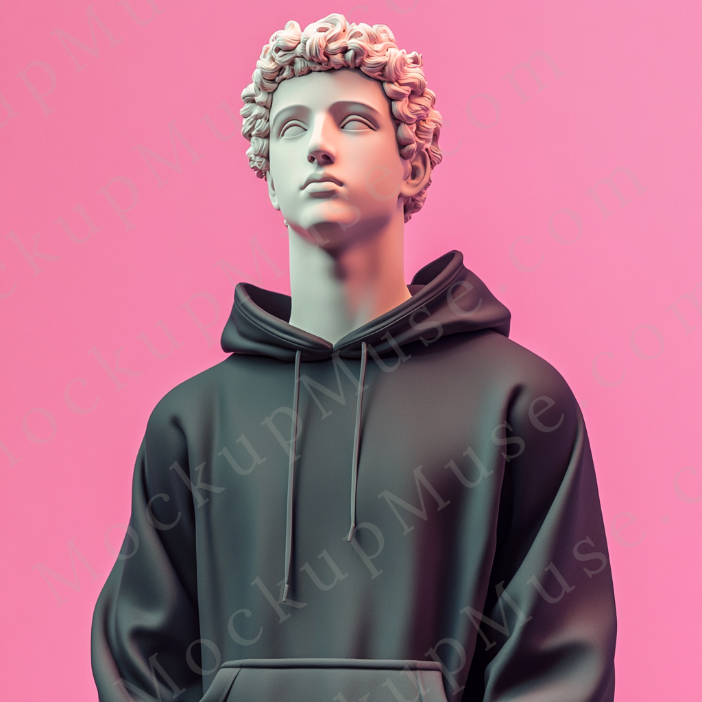 Hoodie Mockup for Men – Gildan 18500 Black, Apparel Display, Front View